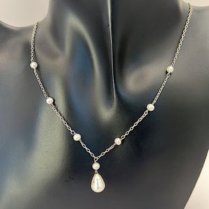 Genuine Pearl/Sterling Silver Necklace
